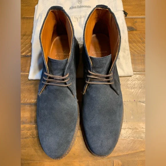 Allen Edmonds Shoes Allen Edmonds Gobi Blue Suede Ankle Boots 2d Euc Poshmark